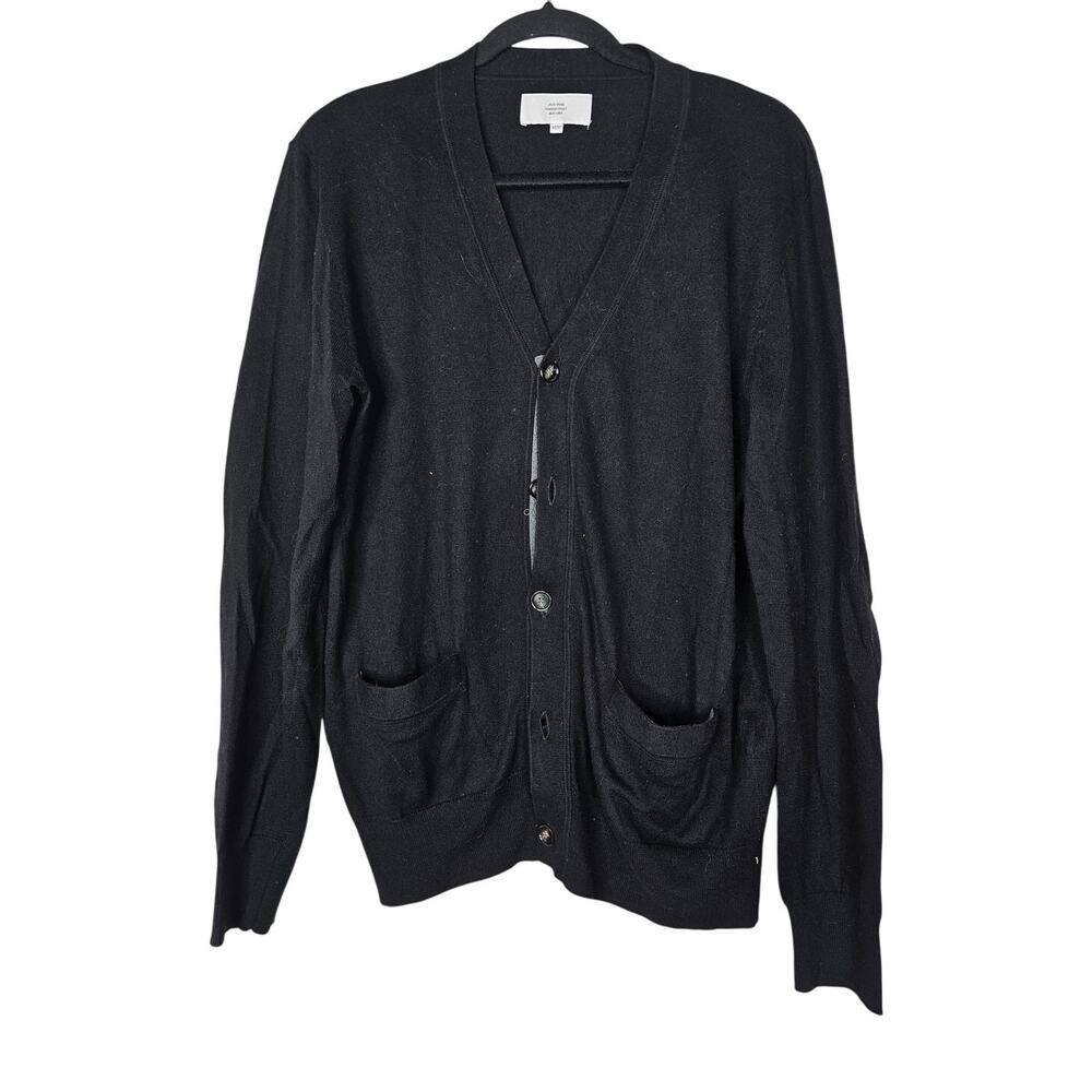 Jack Spade M Warren Stretch Black Cotton Cashmere Cardigan Sweater Casual